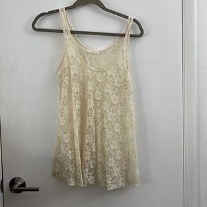 Lush - lace tank top in cream/ivory